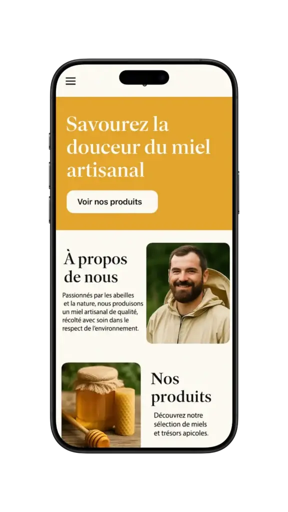 smartphone avec site apicole à l'écran